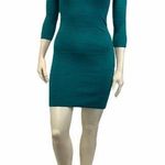Max Studio  Green Body Con Medium Long Sleeve Dress Photo 0