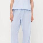 Desmond & Dempsey Light Blue Poplin Pajama Set Size M Photo 0