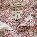LL Bean Pink Paisley Wrinkle Free Pinpoint Oxford Long Sleeve Button Shirt XL Photo 8