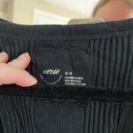 Aerie  Black Ribbed Tank Top with Button Detail Photo 2