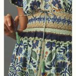Farm Rio Ocean Tapestry Sleeveless Maxi Dress size Small Ruffle Sleeves Green Photo 2