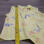Natural Reflections Vintage 90s Dolphin Yellow Sleeveless Top Collared sz S Photo 3