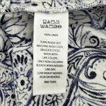 Sigrid Olsen  100% Linen Tunic Top Blue White Floral Paisley Print‎ Medium Luxury Photo 7