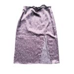 Abercrombie & Fitch Abercrombie Satin Slit Polka Dot Midi Skirt Small P Lavender Coquette Whimsical Photo 1