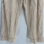 BURU Cropped Straight Leg Everyday Pants Ivory Fringe Drawstring Women's Large Photo 4