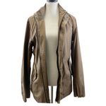 Club Monaco  Womens Jacket Hooded Lightweight Casual Utility 100%‎ Cotton Brown S Photo 2