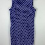 Mario Serrani Dress‎ Women 10 Sleeveless Blue White Sheath Quiet Luxury Preppy Photo 0