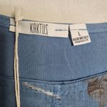 Kaktus made in Italy sz L oversized linen viscose blend blue rose print tunic Green Size L Photo 4