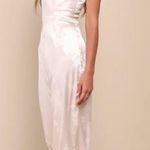 Lulu's Cream Satin Jumpsuit Size M Photo 2