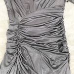 Vince Camuto Silver Metallic Ruched Fitted Cocktail Dress Formal Size 2 New Photo 7