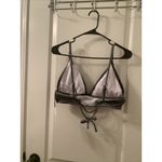 Shade & Shore Women's Pinstriped Swim Top Back Tie Black White Size XL 16-18 Photo 11