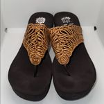 Yellow Box  Platform Wedge Sandals w Boho Woven Upper Women’s 10 Tan & Brown Photo 1