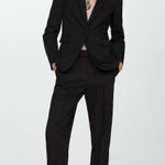 Mango Straight suit pants with satin trim Photo 0