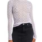 frame denim FRAME NWT $198 Crewneck Long Sleeve Mesh Top M Photo 1