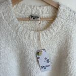 Show Me Your Mumu Women’s Crop Knubby Knit Sweater In White Eyelash NEW Large Photo 1