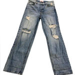 Revice Denim  Light Wash Distressed High Rise Straight Leg Jeans Size 30 Photo 0