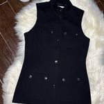 Etcetera  Black four pocket snap button  Sleeveless business vest Jacket  Sz 6 Photo 0