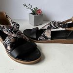 Naturalizer Ivette Cross Strap Womens Sandals Size 9.5M Black Fabric Cork Wedge Photo 12