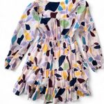 Beulah Multicolor Abstract Pattern Long-Sleeve Mini Dress Photo 1