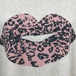 Wildfox Oatmeal Leopard Lips Soft Sweatshirt Kiss XL Oversized Photo 1