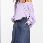 We The Free NWOT Buttercup Thermal Jersey Waffle Knit Longsleeve Lilac Top Large Photo 0