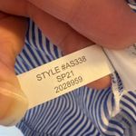 J.Crew Striped Ruffle Neck Sleeveless Blouse Size 2 Blue White Photo 5