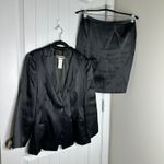 Jil Sander  black satin‎ 2 piece skirt suits sz 38 blazer quiet luxury minimalist Photo 1
