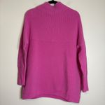 Free People ‎ Mock Neck Ribbed Knit Oversized Tunic Sweater Pink Size Medium Photo 6