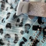 Chico's Blue White Cheetah Print Embellished Stud Rhinestone Neckline Size 2 / L Photo 5