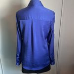 EXPRESS Women’s Portofino Slim Fit Long Sleeve Button Up Notch Neck Satin Blouse Photo 3