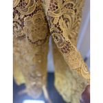 Dress the Population  Yellow Marie lace crop wide leg jumpsuit size X Large Photo 2