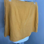 Free People  Mustard‎ Yellow Corset Style Back Linen Skirt Boho Size Small Photo 2