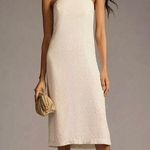 Anthropologie NWT Anthro Forever That Girl Strapless Slim Cream White Midi Dress Sequin Column Photo 0