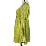Wild Fable  Medium Mini Dress Floral Lined Long Sleeve Sweetheart Neckline Green Photo 8