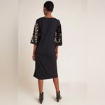 Ro & De Anthropologie  Ariel Sequined Sleeve V-Neck Midi Dress Black Size XS‎ Photo 7