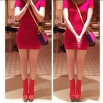 Charlotte Olympia Bella red yellow green suede colorblock mid-calf boots size 35 Photo 2