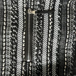 Milly  Avery Black White Textured Tweed Leather Trim Jacket Blazer Moto Size 10 Photo 3