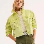 Free People  Neon Yellow Part Time Love Corduroy Jacket Photo 4