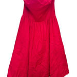 Reformation Buttercup Dress Size 10 Red Fit and Flare Strapless Midi Formal Photo 0