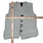 Pure Handknit Chunky Knit Big Button Cardigan Sweater Vest L/XL Anthropologie Tan Size L Photo 6