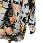 Calia by Carrie Underwood Multi Palm Print Button Down Cover Up Size Small Black Photo 4