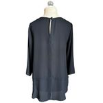 Atmosphere Flowy Black 3/4 Sleeve Blouse with Geometric Necklace Size 4 Small Photo 5