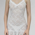 Peppermayo  Lace Ruffle Mini Sheer Dress Photo 0