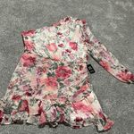 EXPRESS floral one shoulder ruffle romper size large NWT Photo 0