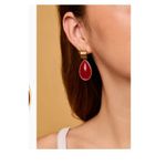 petit moments Hoop Tear Drop Earrings in Red New Womens Dangle Photo 6