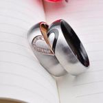 2pcs Forever Love Heart Couple Rings Photo 1