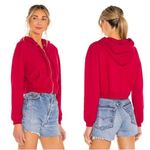 Lovers + Friends NWT  Tyler Cropped Hoodie Sweatshirt Sz S Hot Pink Photo 1