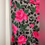 Betsey Johnson  Pink Leopard Rose Garden Floral Ruffle Cottage Core Size 12 Large Photo 9