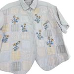 Vintage Casey & Max Button Blouse Women Large Crop Cottage Core Embroider white Photo 2