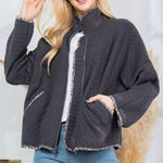 ✨Orange Farm Charcoal Blue Quilt Sz Medium Jacket With Pockets✨ Gray Photo 0